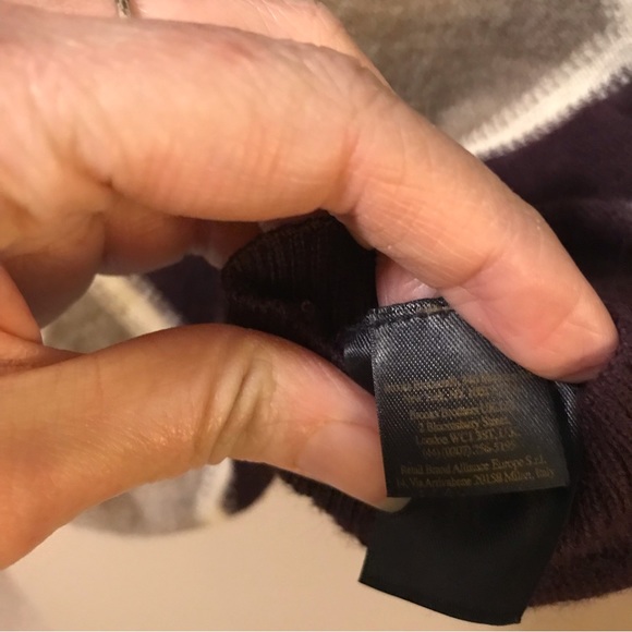 Brooks Brothers Alpaca Wool Diamond Print Purple V Neck Sweater - Picture 6 of 8